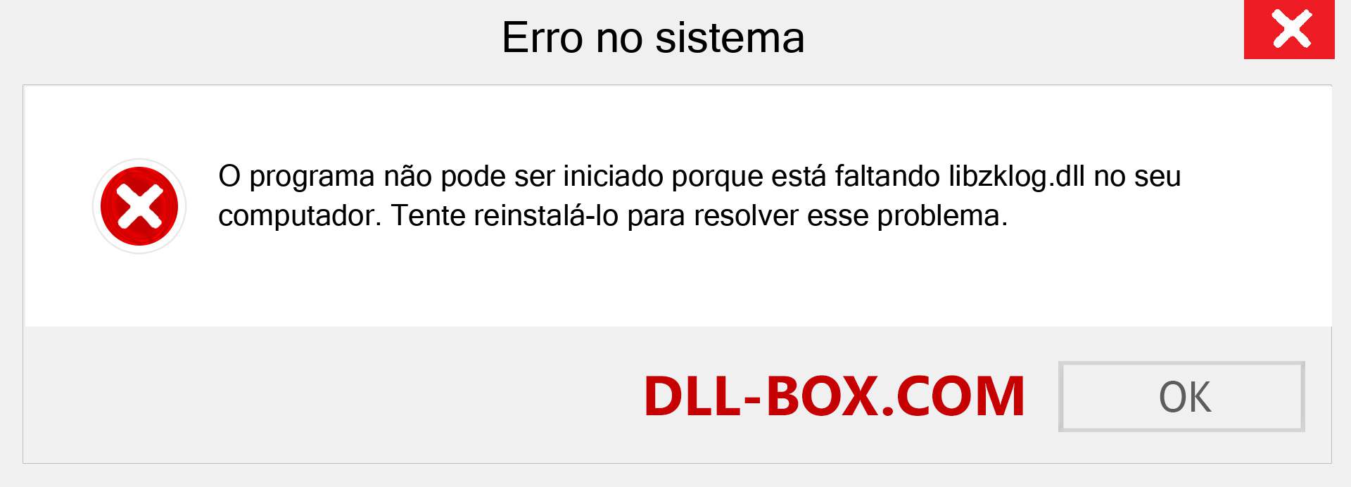 Arquivo libzklog.dll ausente ?. Download para Windows 7, 8, 10 - Correção de erro ausente libzklog dll no Windows, fotos, imagens