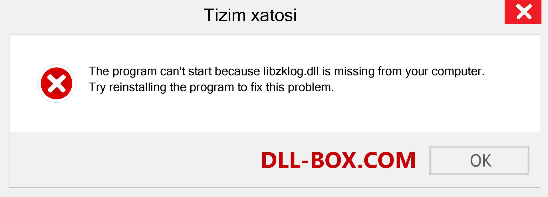 libzklog.dll fayli yo'qolganmi?. Windows 7, 8, 10 uchun yuklab olish - Windowsda libzklog dll etishmayotgan xatoni tuzating, rasmlar, rasmlar